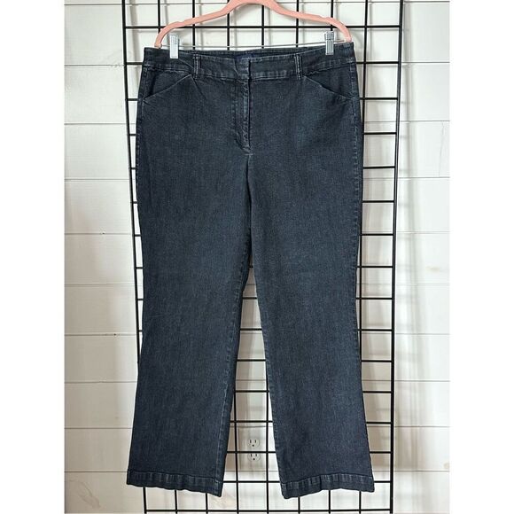 Talbots Heritage Straight Leg Denim Jeans 16 Black - Picture 1 of 14